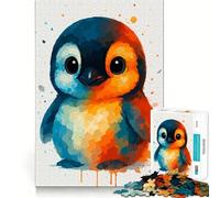 Rompecabezas de pingüinos en Acuarela de 1000 Piezas Juego cognitivo Divertido Troquelado de Alta precisión aliviar el estrés (50x75cm)