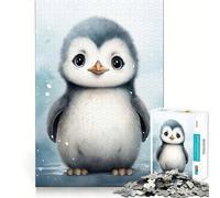 Rompecabezas de pingüinos en Acuarela de 1000 Piezas para Adolescentes Juego Divertido y fácil de armar Sin Huecos Actividad Nocturna Familiar para divertirse (50x75cm)