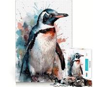 Rompecabezas de pingüinos en Acuarela de 1000 Piezas para Adolescentes Juego para estimular la Mente Montaje Firme y Seguro Actividad Divertida para Toda la Familia (38x26cm)