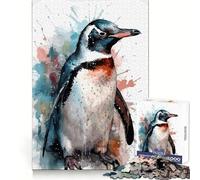 Rompecabezas de pingüinos en Acuarela de 1000 Piezas para Adultos Fomenta la concentración, desarrolla la Habilidad y aprovecha Bien el Tiempo Se encajan Perfectamente ¡Sorpresa navideña! (50x75cm)