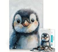 Rompecabezas de pingüinos en Acuarela de 1000 Piezas para Adultos Juego Divertido y fácil de armar Ideal para divertirse en Familia (38x52cm)