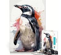 Rompecabezas de pingüinos en Acuarela de 1000 Piezas para Adultos Juguete Que desafía la Mente Corte preciso alineación Actividad Divertida para Toda la Familia (38x52cm)