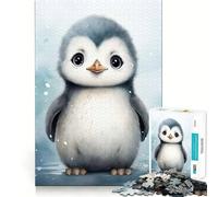 Rompecabezas de pingüinos en Acuarela para Adolescentes 1000 Piezas diversión Que estimula la Mente componentes Resistentes y de Corte Limpio Actividad para Compartir en Familia (38x26cm)