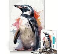 Rompecabezas de pingüinos en Acuarela para Adolescentes 1000 Piezas Juego para estimular la Mente Montaje Firme y Seguro Actividad para Fortalecer los Lazos Familiares (50x75cm)