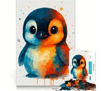 Rompecabezas de pingüinos en Acuarela para Adultos 1000 Piezas Juego Mental Divertido con tecnología Avanzada de Corte láser desafío entretenido para el Tiempo de Espera (38x52cm)