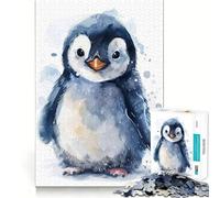 Rompecabezas de pingüinos en Acuarela para Adultos 1000 Piezas Juego Mental Regalo Troquelado de Alta precisión Actividad Relajante para Grupos en Interiores (50x75cm)