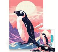 Rompecabezas de pingüinos Risograph de 1000 Piezas para Adultos y Adolescentes Rompecabezas Mental Arte Relajante Regalo Original (50x75cm)