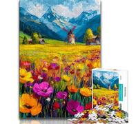 Rompecabezas de Pintura al óleo de Flor de Amapola para Adolescentes, 1000 Piezas, Juego Familiar antiestrés, desafío difícil, colección de Artistas, Bellas Artes (50x75cm)