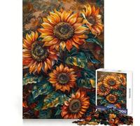 Rompecabezas de Pintura al óleo de Girasol de 1000 Piezas para Adolescentes, Juguete de lógica Clara, fácil de Usar, Ocio, Regalo de cumpleaños 38x52cm