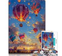 Rompecabezas de Pintura al óleo de Globo aerostático de 1000 Piezas para Adultos, un Juego desafiante y Familiar, Toda la Familia, 38x26cm