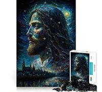Rompecabezas de Pintura al óleo de Jesús para Adolescentes, 1000 Piezas, Juguete de razonamiento y Habilidad, Juego Relajante, Corte Exacto, Regalo de Santa Claus (50x75cm)