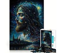 Rompecabezas de Pintura al óleo de Jesús para Adultos, 1000 Piezas, con Efecto Memoria, fácil de armar, Ideal para el Ocio Regalo artístico (38x52cm)