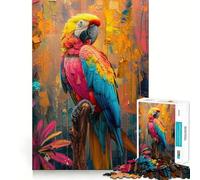 Rompecabezas de Pintura al óleo de Loros para Adolescentes, 1000 Piezas, fortalece la Memoria, Alivia la tensión, Borde Liso, Sorpresa navideña (38x52cm)