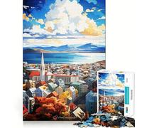 Rompecabezas de Pintura al óleo de Reikiavik de 1000 Piezas para Adolescentes, Juguete de lógica, Tren, Entretenimiento, Corte Suave, (38x52cm)
