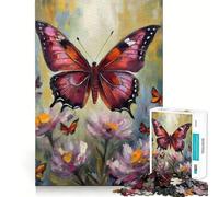 Rompecabezas de Pintura al óleo de una Mariposa para Adolescentes, 1000 Piezas, Juguete Intelectual, Escape Tranquilo, Corte de Calidad, Regalo de Temporada (38x26cm)