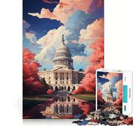 Rompecabezas de Pintura al óleo de Washington para Adultos 1000 Piezas Juego de Memoria Cerebral Corte Fino Acabado Premium Forma entretenida de Pasar el Tiempo Libre (50x75cm)
