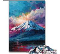 Rompecabezas de Pintura al óleo del Monte Fuji para Adolescentes Rompecabezas de 1000 Piezas para Mayores de 14 años Juego de Navidad para aliviar el estrés Regalo para Mujeres (26x38cm)