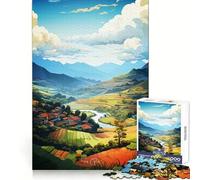Rompecabezas de Pintura al óleo Sa Pa para Adultos, 1000 Piezas, para ejercitar la Mente, con Bordes precisos, colección de Arte (38x52cm)