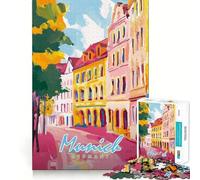 Rompecabezas de Pintura callejera de Múnich para Adolescentes, 1000 Piezas, para estimular la Memoria, Relajante y Divertido, para armar, (38x26cm)