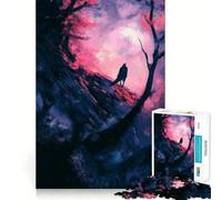 Rompecabezas de Pintura Cuervo en un Bosque Oscuro para Adolescentes, 1000 Piezas, lógica Clara, Juguete, Juego Lento, Disfruta, Corte, Sorpresa de cumpleaños (50x75cm)