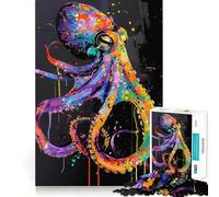 Rompecabezas de Pintura de Animales Pulpo para Adultos, 1000 Piezas, con Efecto Memoria, fácil de armar, Ideal para el Ocio, Regalo artístico (50x75cm)