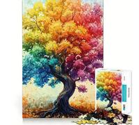 Rompecabezas de Pintura de árbol arcoíris para Adultos, 1000 Piezas, Mejora la Memoria, Divertido Montaje de imágenes, Arte Coleccionable (50x75cm)