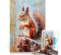 Rompecabezas de Pintura de Ardillas con Paleta para Adultos, 1000 Piezas, fortalece la Memoria, pasatiempo para el hogar, Bordes limpios, Regalo Elegante (38x52cm)