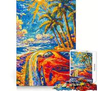 Rompecabezas de Pintura de Autos Tropicales para Adultos, 1000 Piezas, para ejercitar la Memoria y el Ocio, con Bordes definidos, (50x75cm)