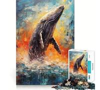 Rompecabezas de Pintura de Ballena con Paleta para Adolescentes, 1000 Piezas, Juego Inteligente, Tiempo en Familia, patrón de ensamblaje, selección de Deseos de Papá Noel (38x26cm)