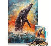 Rompecabezas de Pintura de Ballena con Paleta para Adolescentes, 1000 Piezas, Juguete de lógica Resistente, Tranquilo, calmado, Bordes definidos, Regalo Elegante (50x75cm)