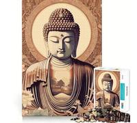 Rompecabezas de Pintura de Buda Zen de 1000 Piezas para Adultos Juego para Mejorar la Memoria Calidad Profesional Actividad de Corte conmovedora para Compartir en Familia (50x75cm)