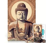 Rompecabezas de Pintura de Buda Zen para Adolescentes,1000 Piezas,Juego para estimular la Mente,Piezas sin Rebabas,Corte Limpio,fácil de Aprender,diversión para Toda la Familia (38x52cm)