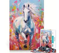 Rompecabezas de Pintura de Caballos con Paleta para Adultos, 1000 Piezas, Juguete para ejercitar la Mente, Divertido y Relajante, Regalo de Arte para Las Fiestas (50x75cm)