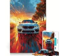 Rompecabezas de Pintura de Coche Deportivo Blanco de 1000 Piezas Juguete de construcción Focus Ajuste Huecos Actividad gratificante para días lluviosos (50x75cm)