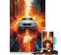 Rompecabezas de Pintura de Coche Moderno Blanco de 1000 Piezas Juego de concentración Mental Corte de precisión Bordes Lisos Actividad Absorbente para Noches tranquilas (38x52cm)