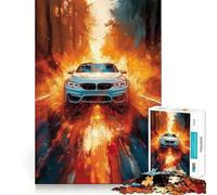Rompecabezas de Pintura de Coche Moderno Blanco de 1000 Piezas Juguete de construcción Focus Ajuste Firme Montaje Seguro Juguete de Entretenimiento para Interiores (50x75cm)