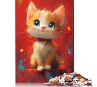 Rompecabezas de Pintura de Gatitos, Juguetes de descompresión, Rompecabezas de cartón 100% Reciclado para Adultos, Adolescentes, Regalos para el Día del Padre, 1000 Piezas (26 x 38 cm)