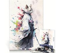 Rompecabezas de Pintura de Gatos Guerreros de 1000 Piezas para Adolescentes Actividad Divertida y Relajante para ejercitar la Mente Bordes precisos Regalo Ideal (38x52cm)