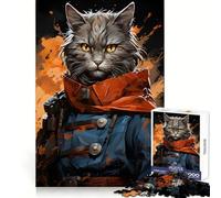 Rompecabezas de Pintura de Gatos Guerreros para Adultos, 1000 Piezas, para Practicar el razonamiento, recreación Tranquila, Encaje Perfecto, Regalo de Temporada (38x52cm)