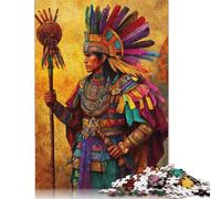 Rompecabezas de Pintura de Guerrero Azteca, Juguete de descompresión, 100% cartón Reciclado, Ideal para Adultos y Adolescentes, Regalo para el Día del Padre, 1000 Piezas (38 x 26 cm)