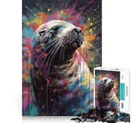 Rompecabezas de Pintura de Leones Marinos de 1000 Piezas para Adultos, Juguete de lógica y Entretenimiento, Borde Liso, Regalo de Temporada (50x75cm)