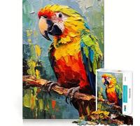 Rompecabezas de Pintura de Loro con Paleta de 1000 Piezas para Adolescentes, Juguete cognitivo, pasatiempo Relajante, Borde Premium, Lista de Deseos de Santa Claus (38x26cm)