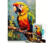 Rompecabezas de Pintura de Loro con Paleta para Adolescentes, 1000 Piezas, Juego Inteligente, Tiempo en Familia, patrón de ensamblaje, selección de Deseos de Papá Noel (38x52cm)
