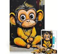 Rompecabezas de Pintura de Mono Sonriente para Adolescentes, 1000 Piezas, Juguete de lógica Mental, Alivio del estrés, Corte Firme, Regalo de Papá Noel 50x75cm