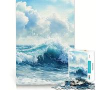 Rompecabezas de Pintura de Olas del océano para Adolescentes, 1000 Piezas, Juguete Intelectual, diversión en Interiores, Corte de Calidad, Regalo Creativo (38x52cm)