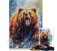 Rompecabezas de Pintura de Oso con Paleta para Adolescentes, 1000 Piezas, Juguete Intelectual, Escape Tranquilo, Corte de Calidad, Regalo de Temporada (50x75cm)