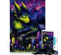 Rompecabezas de Pintura de Paisaje con dragón Durmiente en Cristal para Adultos, 1000 Piezas, fortalece la Memoria, Alivia el estrés, Borde Liso, Regalo conmovedor 50x75cm