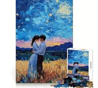 Rompecabezas de Pintura de Pareja romántica en un Campo para Adolescentes, 1000 Piezas, Mejora la Memoria, Alivio de la tensión, Borde Ajustado, Pieza de Arte Fino (50x75cm)