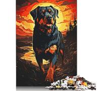 Rompecabezas de Pintura de Perro Cazador, Juego de Bricolaje, Rompecabezas de cartón Premium para Mujeres, Hombres, Regalos para el Día del Niño, 1000 Piezas (26 x 38 cm)