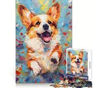 Rompecabezas de Pintura de Perro Corgi de Palette para Adolescentes, 1000 Piezas, Juguete de Habilidad, Juego Relajante, Corte Exacto, Regalo de Santa Claus (38x52cm)